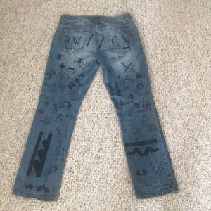Designer Jeans Hand Drawnhand Painted 